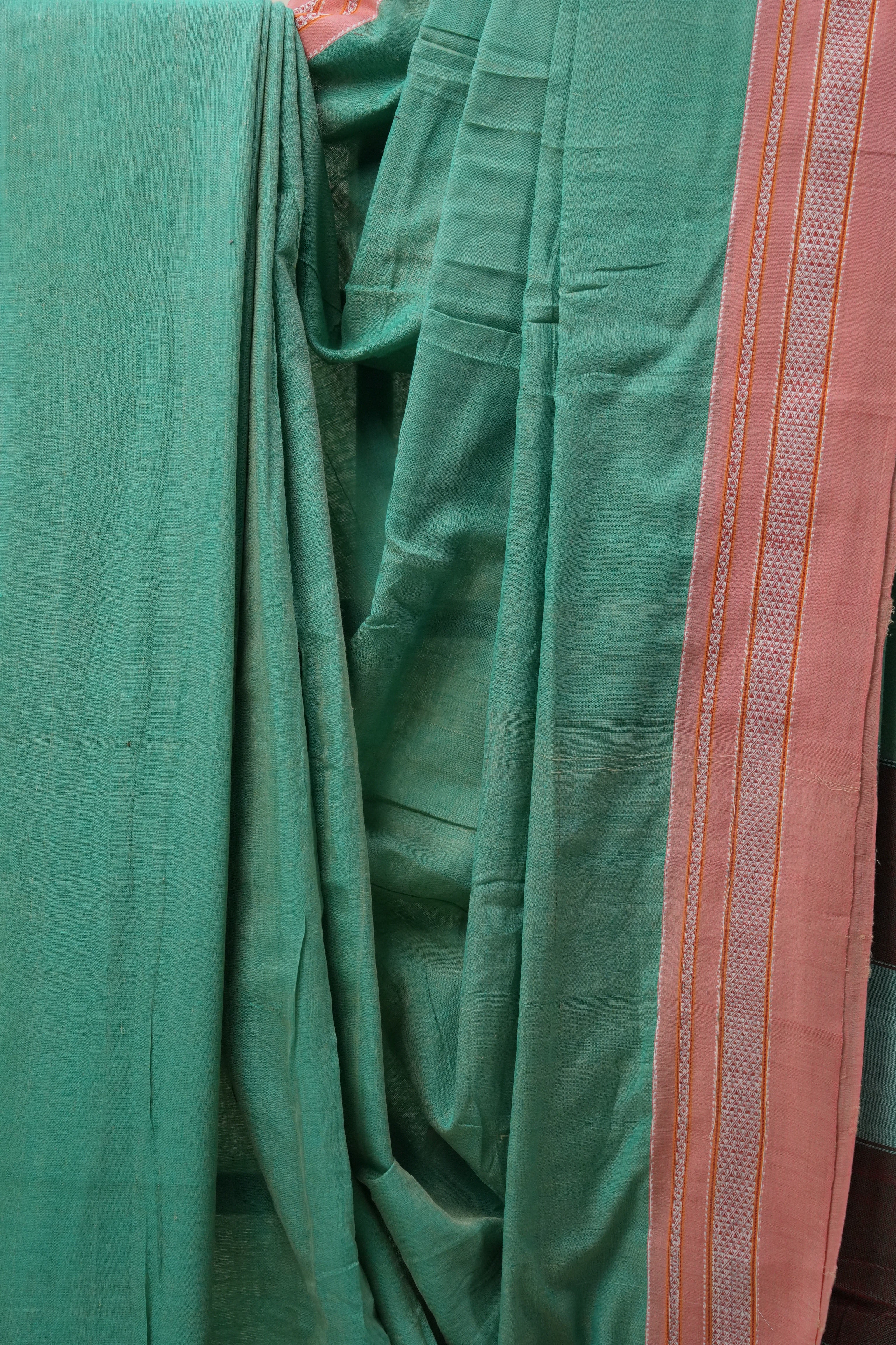 Green Cotton Ilkal Saree with Gayatri Border - SRGCIS597