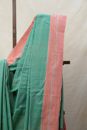 Green Cotton Ilkal Saree with Gayatri Border - SRGCIS597