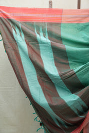 Green Cotton Ilkal Saree with Gayatri Border - SRGCIS597