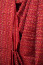 Red Raw Silk Ikat Saree - SRRRSIS1098