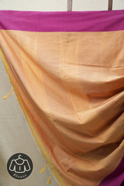 Light Yellow Cotton Ilkal Saree with Plain Border - SRLYCIS599