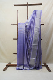 Blue Silver Tissue Tussar Silk Saree - SRBSTTSS447