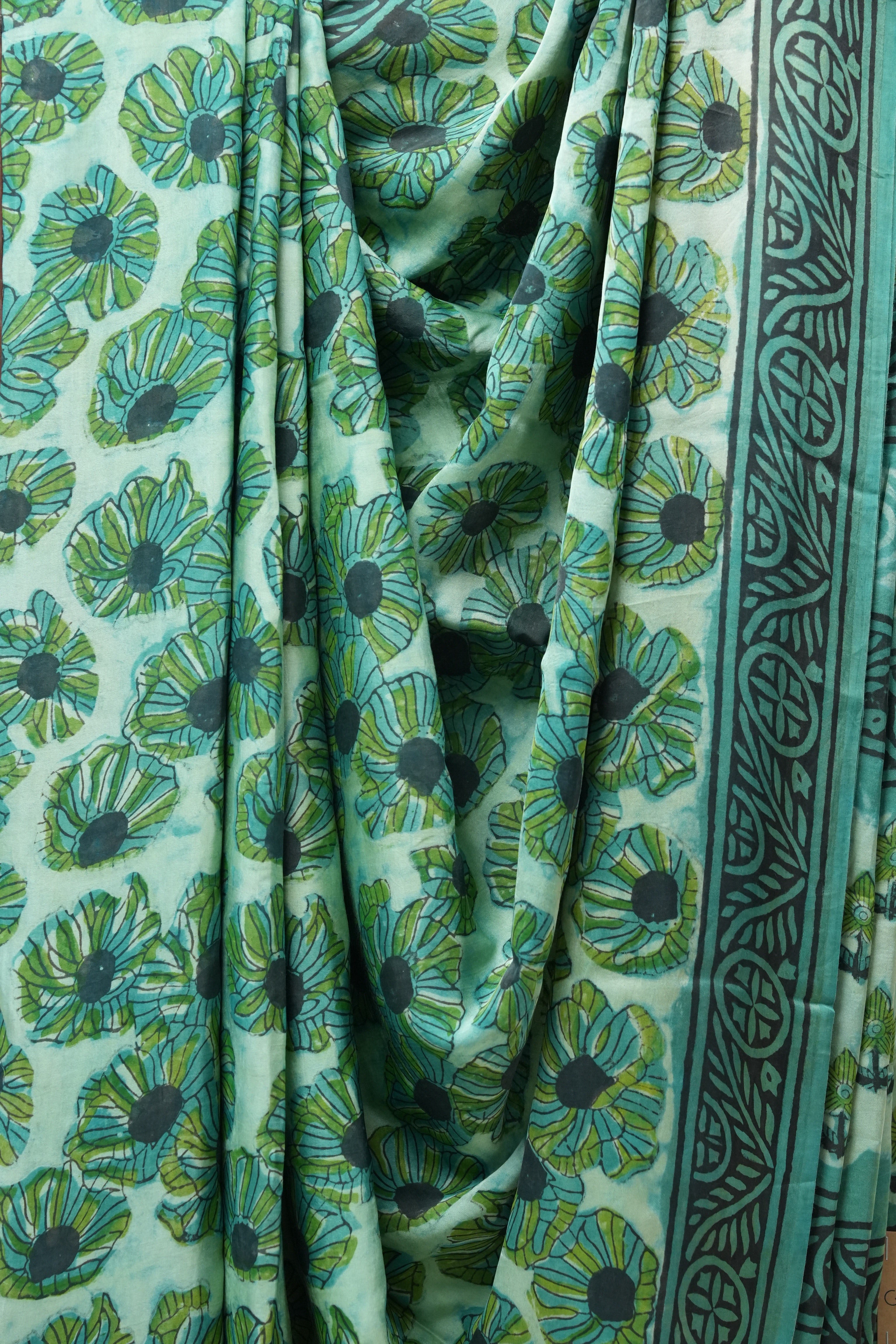 Green HBP Modal Silk Saree - SRGMSS424