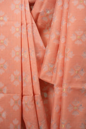 Peach Bengal Cotton Silk Jamdani Saree - SRPBCSJS08