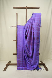 Blue Raw Silk Ikat Saree - SRBRISS1086