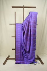 Blue Raw Silk Ikat Saree - SRBRISS1086
