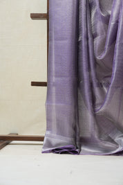 Purple Silver Tissue Tussar Silk Saree - SRPSTTSS451