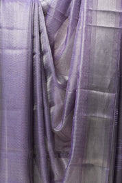 Purple Silver Tissue Tussar Silk Saree - SRPSTTSS451