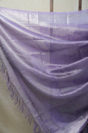 Purple Silver Tissue Tussar Silk Saree - SRPSTTSS451