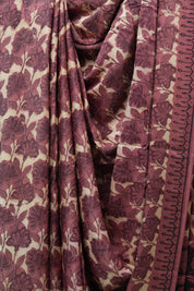 Cream HBP Modal Silk Saree - SRCMSS420