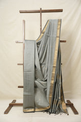 Steel Grey Maheshwari Saree - SRSGMS838