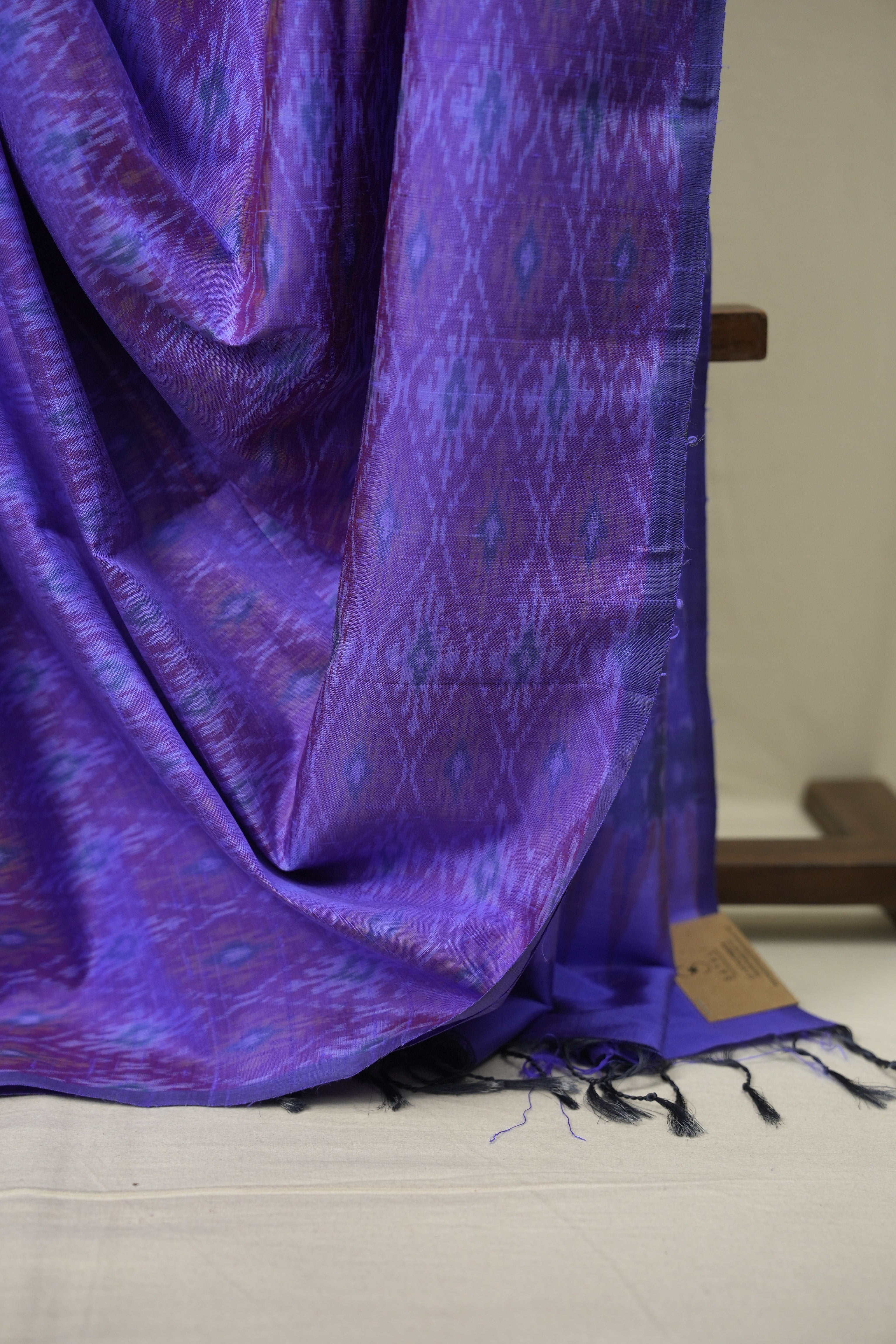 Blue Raw Silk Ikat Saree - SRBRISS1086