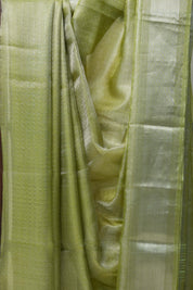Light-Green Silver Tissue Tussar Silk Saree - SRLGSTTSS454