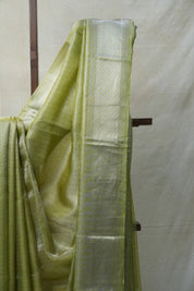 Light-Green Silver Tissue Tussar Silk Saree - SRLGSTTSS454