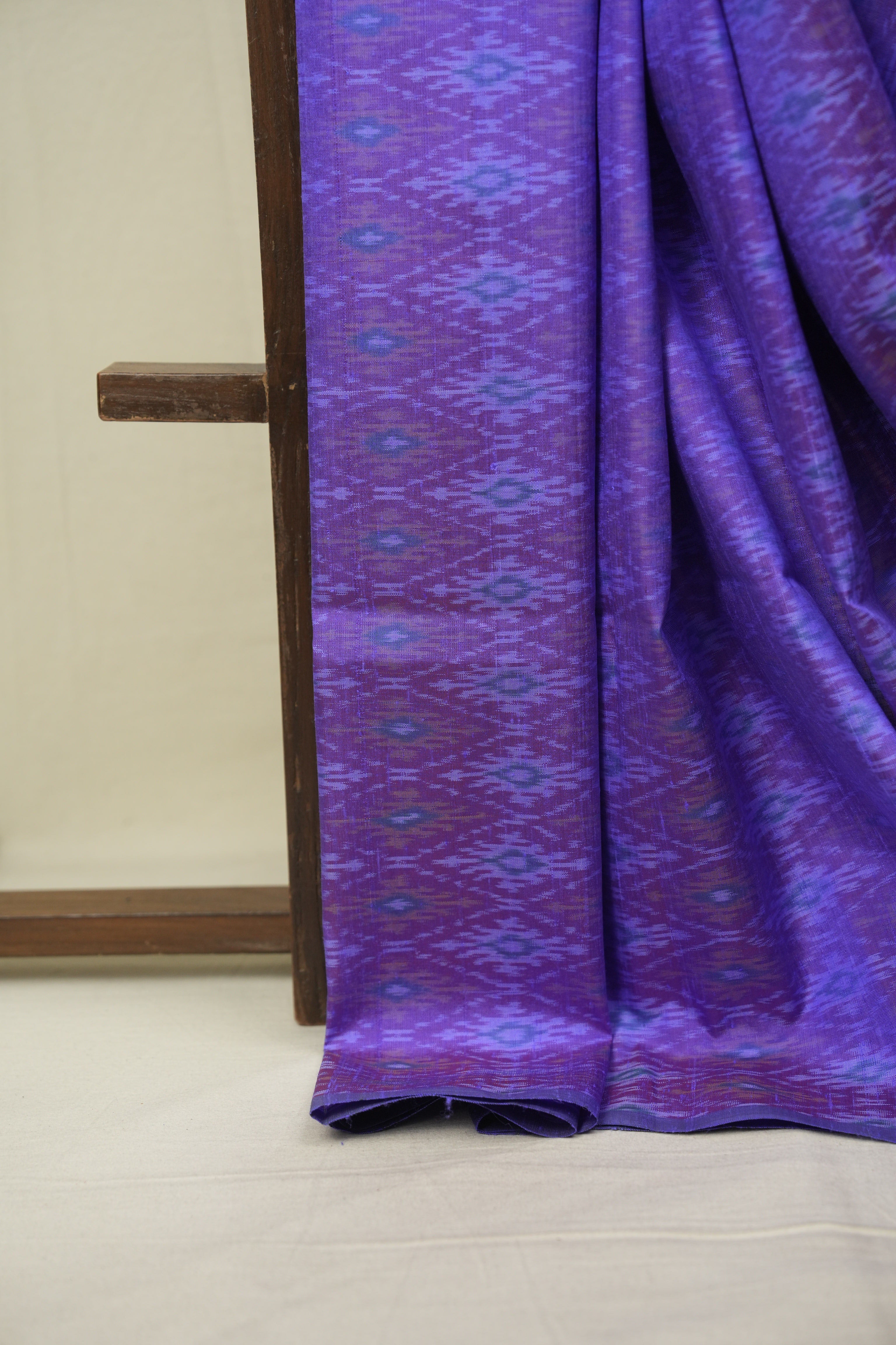 Blue Raw Silk Ikat Saree - SRBRISS1086