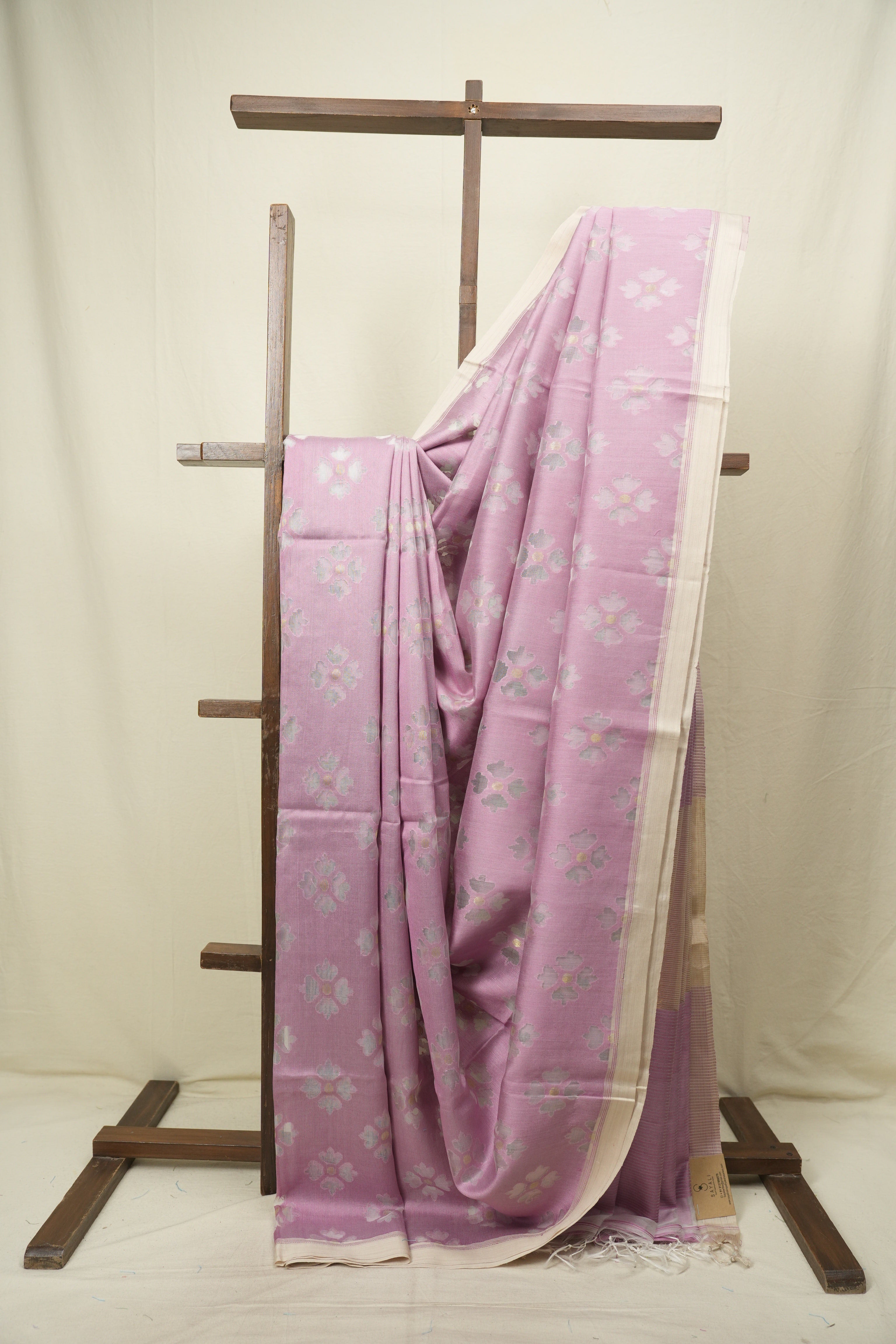 Pink Bengal Cotton Silk Jamdani Saree - SRPBCSJS07