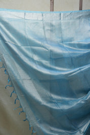 Sky Blue Tissue Tussar Silk Saree - SRSBTTSS411