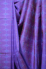 Blue Raw Silk Ikat Saree - SRBRISS1086