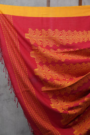 Red Bengal Cotton Saree - SRRCS130-PI