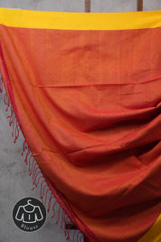 Red Bengal Cotton Saree - SRRCS130-PI