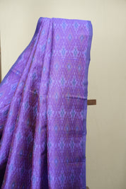 Blue Raw Silk Ikat Saree - SRBRISS1086