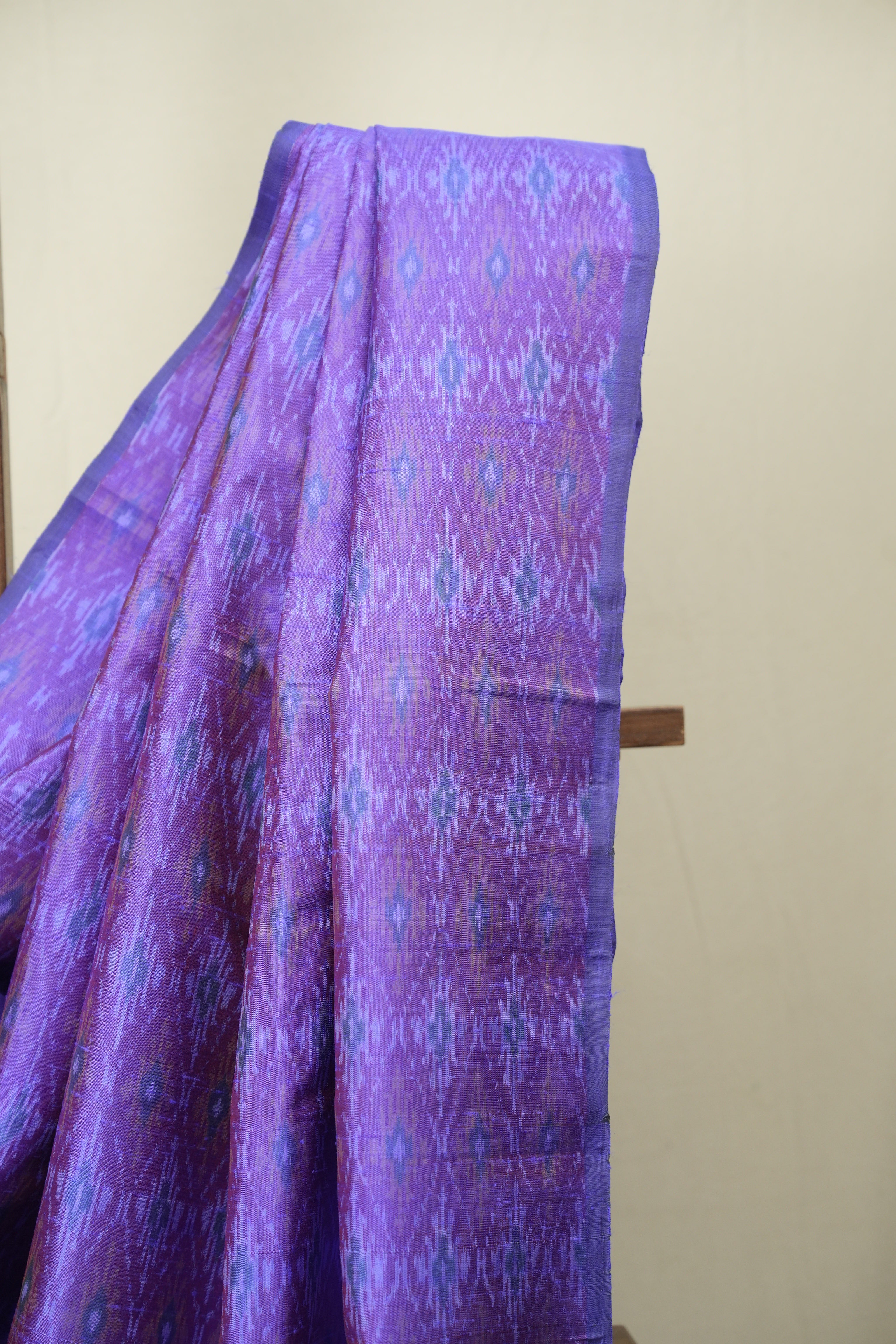 Blue Raw Silk Ikat Saree - SRBRISS1086