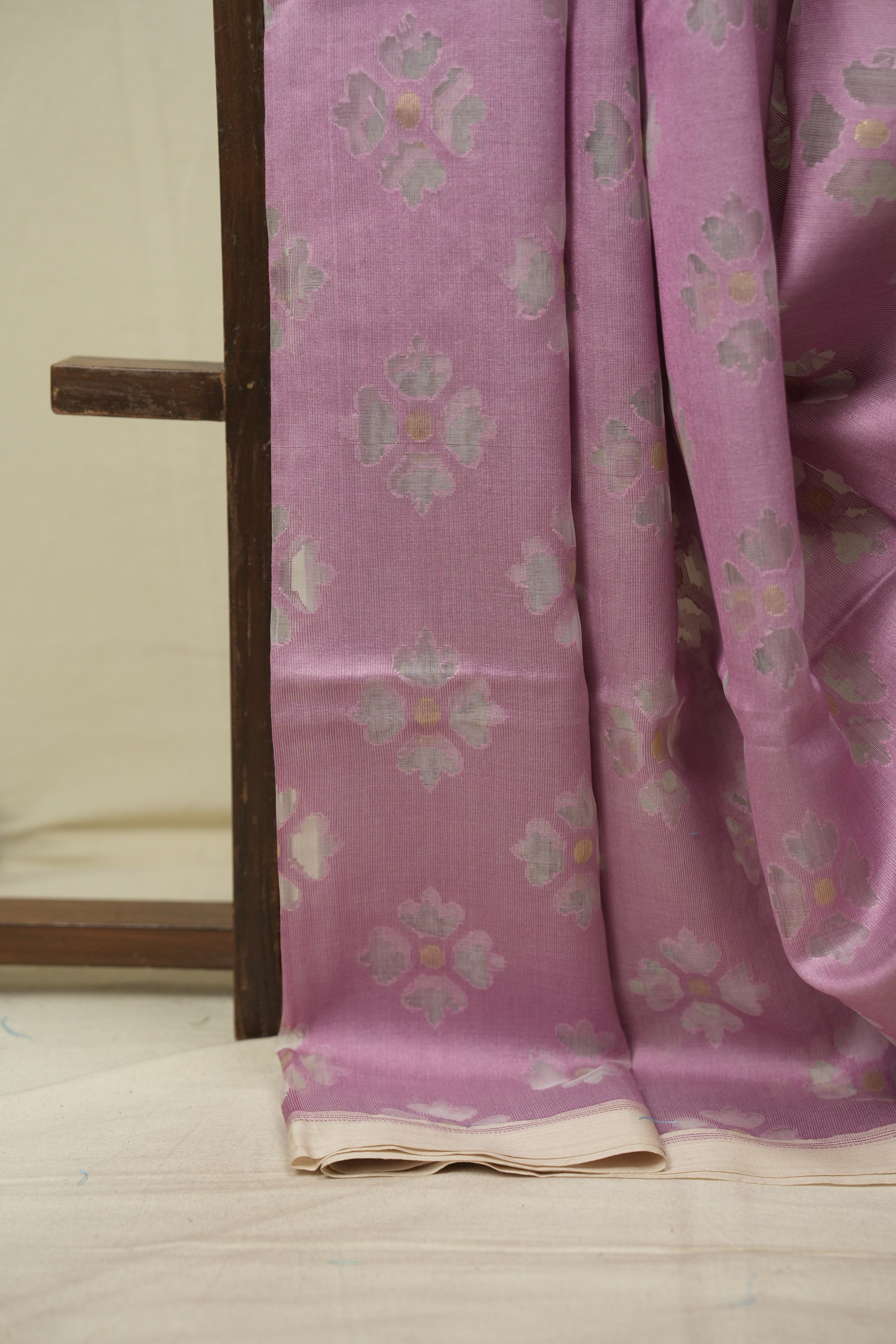 Pink Bengal Cotton Silk Jamdani Saree - SRPBCSJS07
