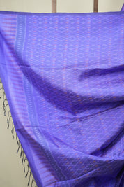 Blue Raw Silk Ikat Saree - SRBRISS1086