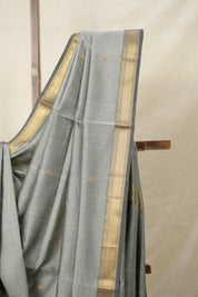 Steel Grey Maheshwari Saree - SRSGMS838