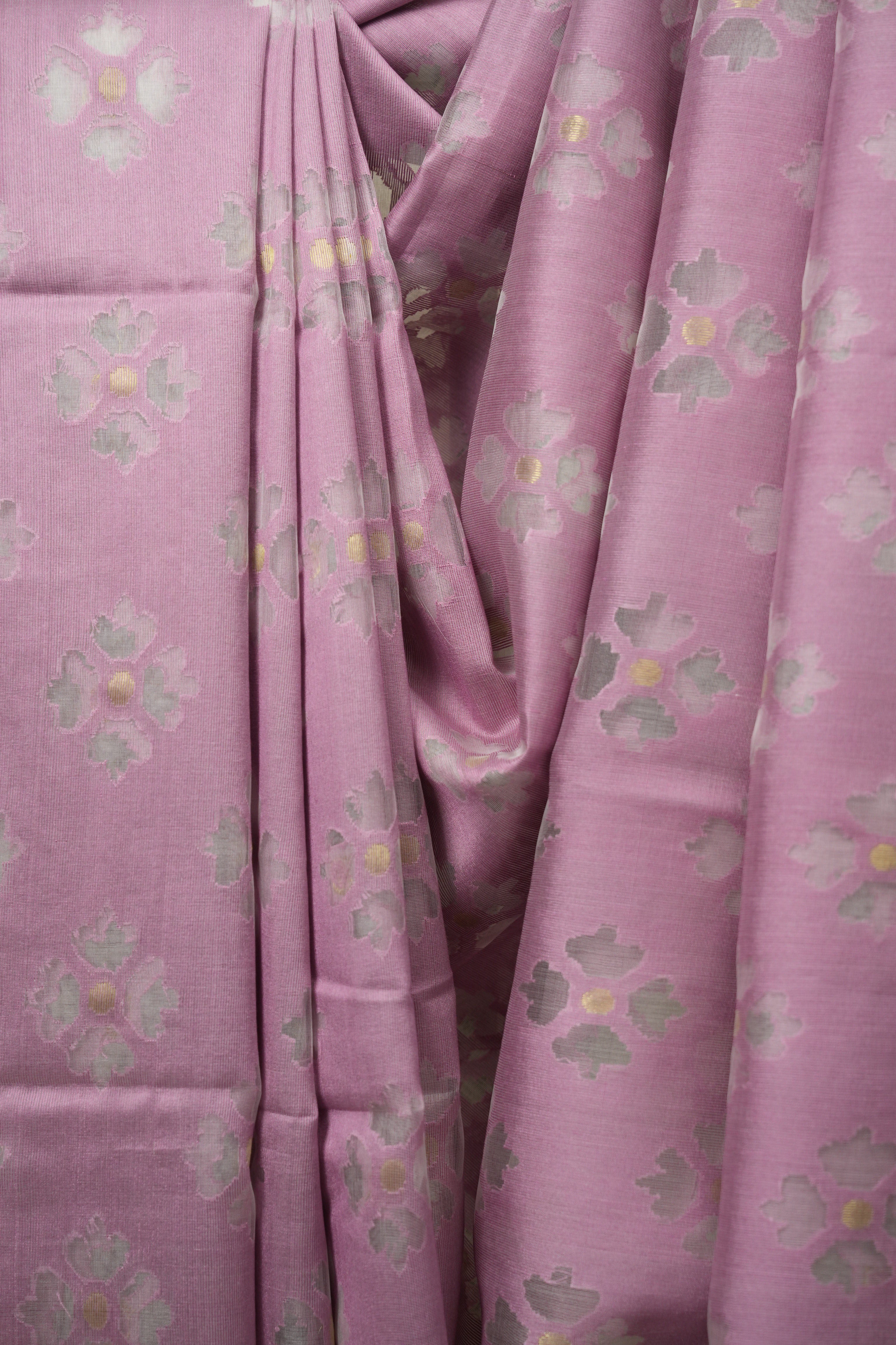 Pink Bengal Cotton Silk Jamdani Saree - SRPBCSJS07
