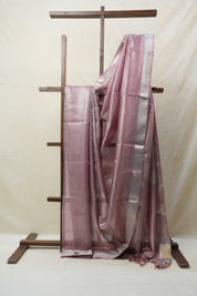 Maroon Tissue Tussar Silk Saree - SRMTTSS419