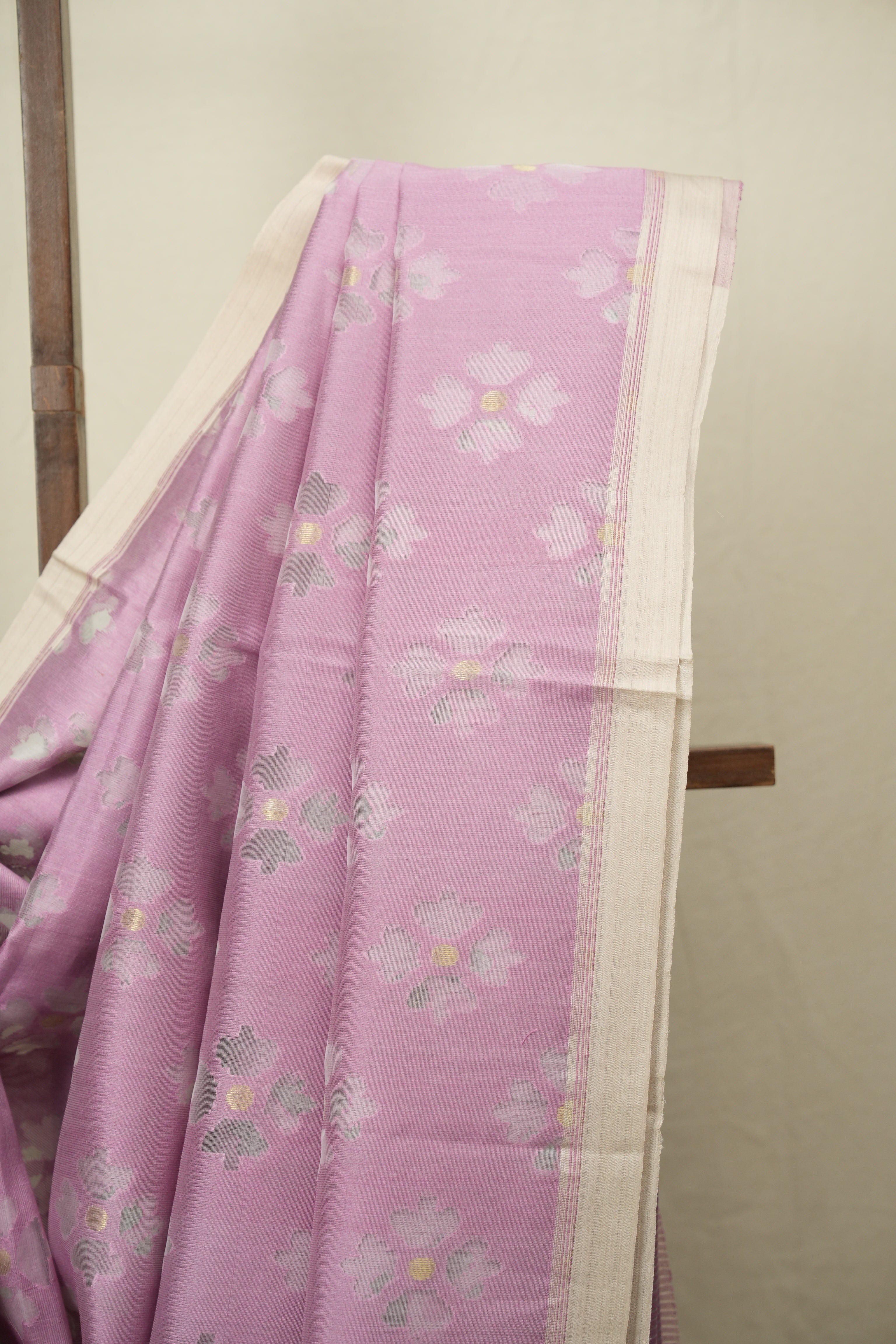 Pink Bengal Cotton Silk Jamdani Saree - SRPBCSJS07