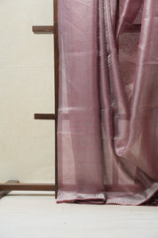 Maroon Tissue Tussar Silk Saree - SRMTTSS419