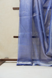 Blue Tissue Tussar Silk Saree - SRBTTSS417