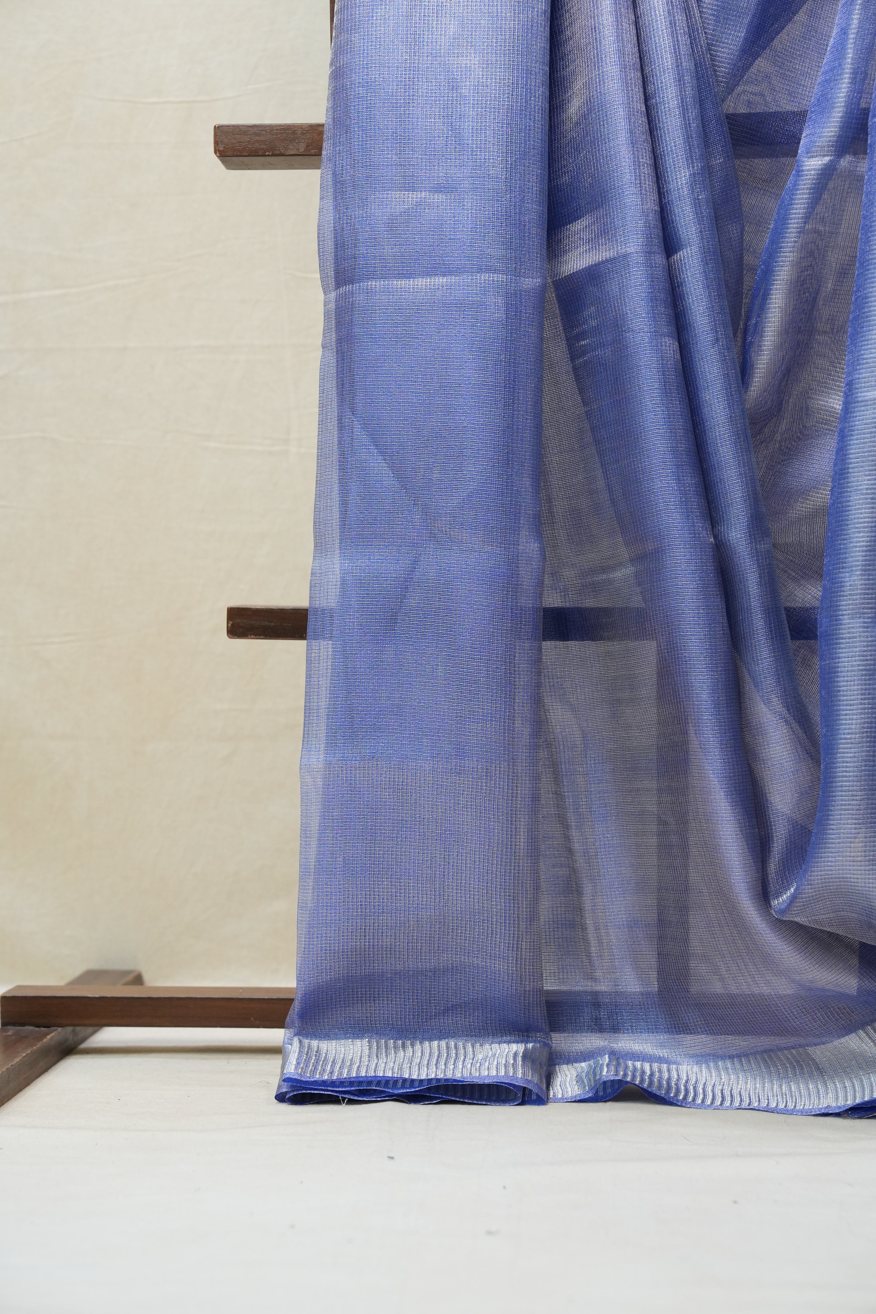 Blue Tissue Tussar Silk Saree - SRBTTSS417