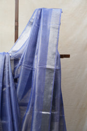 Blue Tissue Tussar Silk Saree - SRBTTSS417