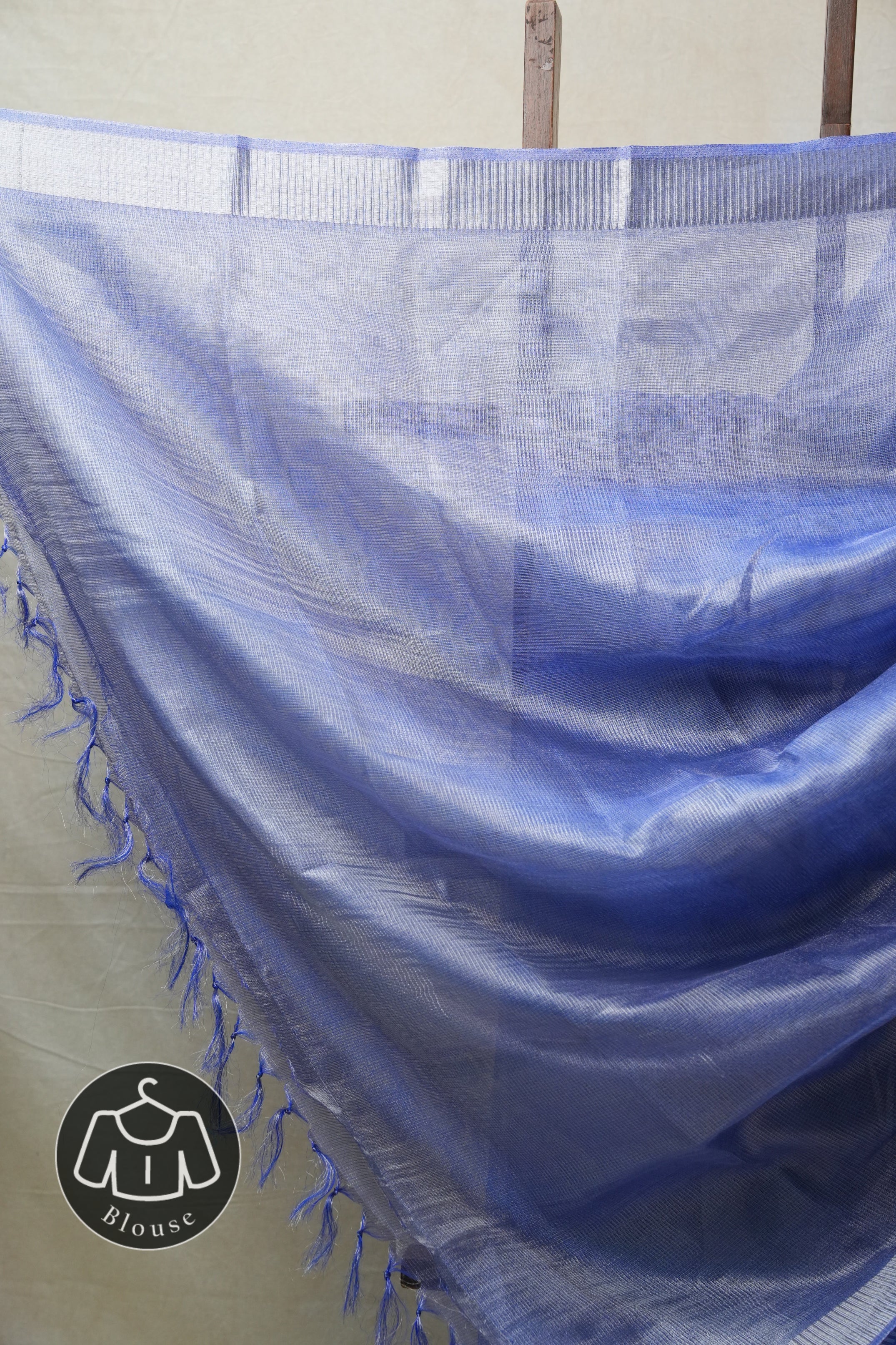 Blue Tissue Tussar Silk Saree - SRBTTSS417