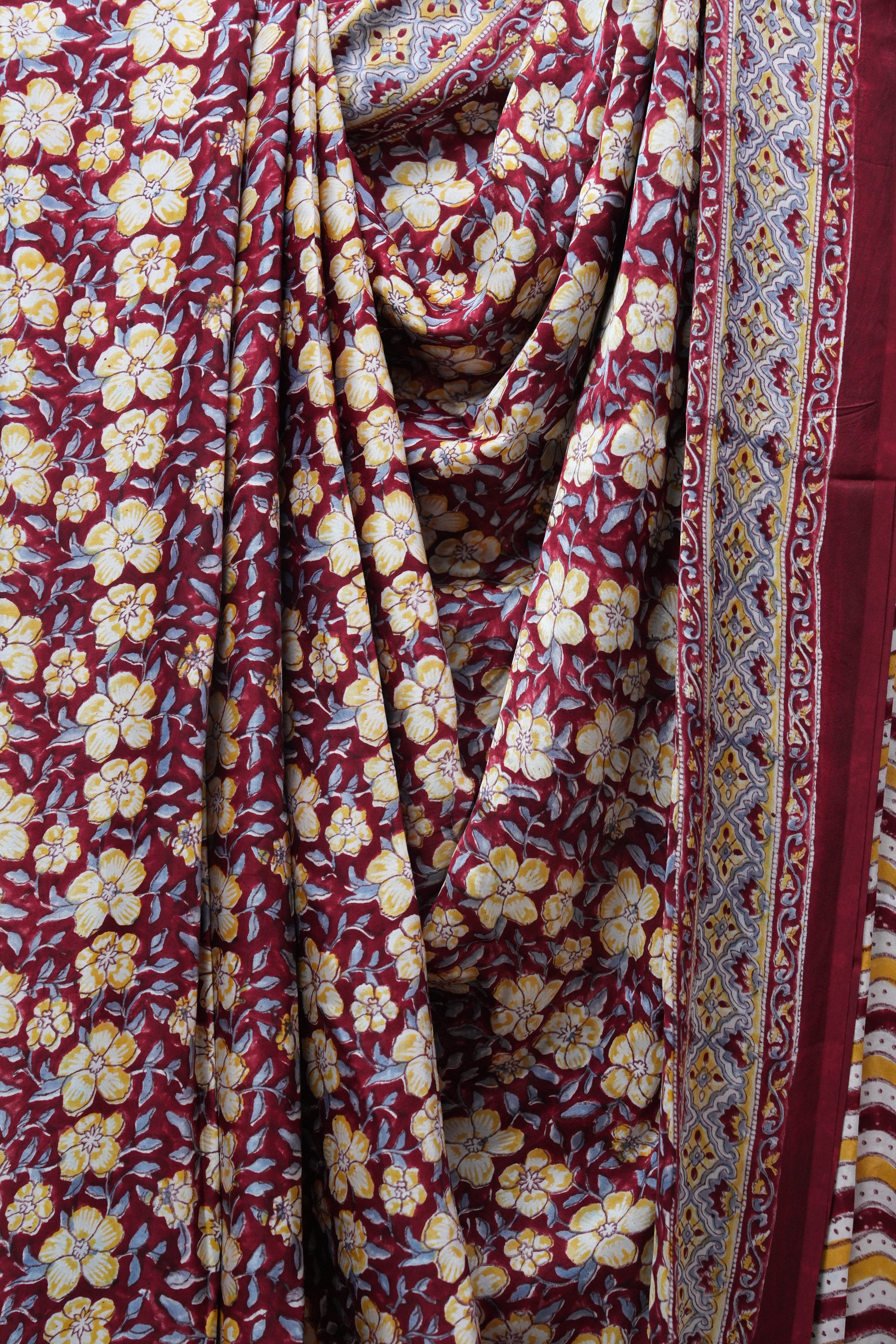 Maroon HBP Modal Silk Saree - SRMMSS405