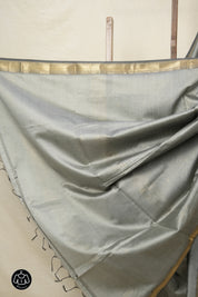 Steel Grey Maheshwari Saree - SRSGMS838