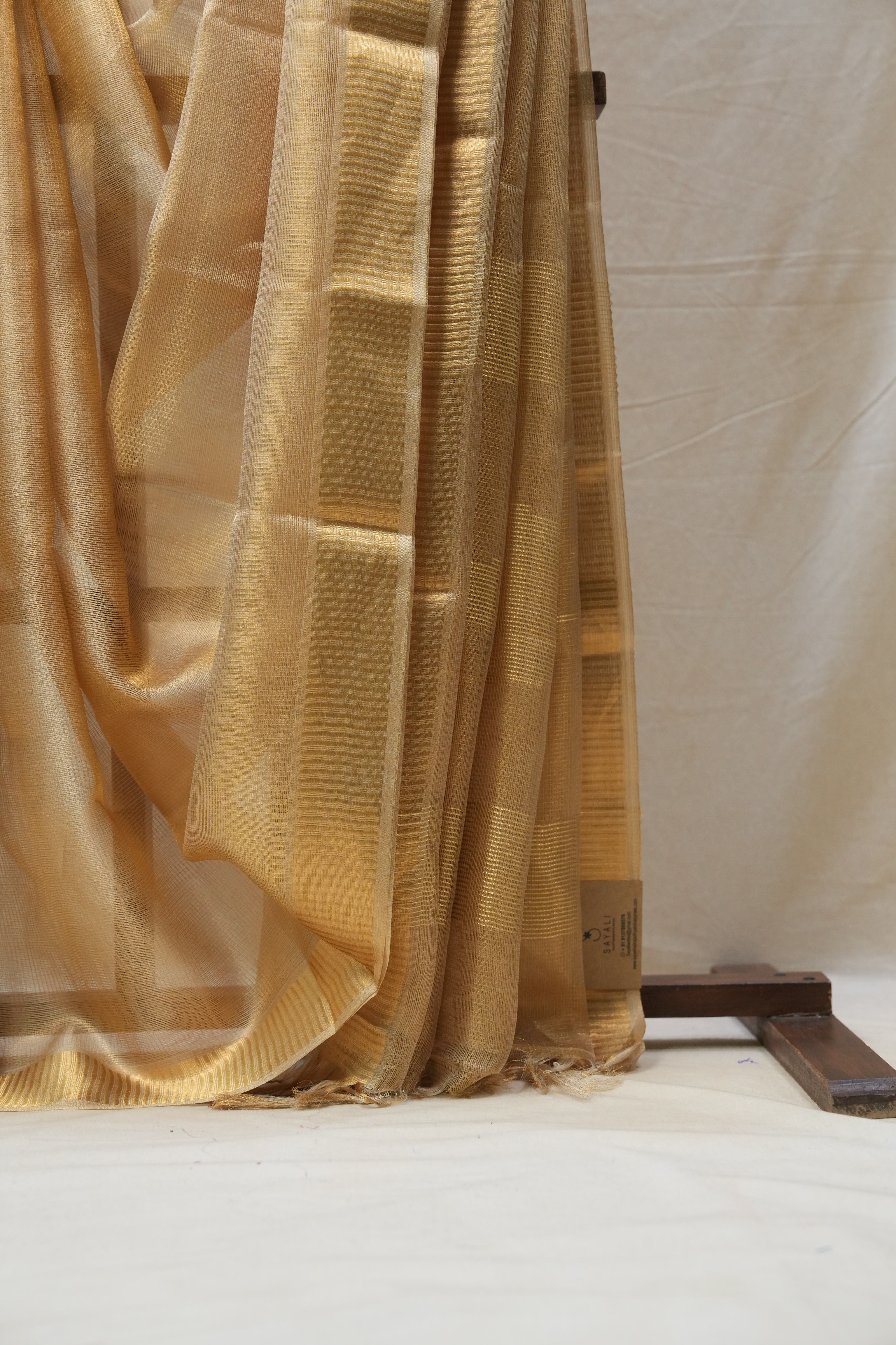 Beige Tissue Tussar Silk Saree - SRBTTSS410