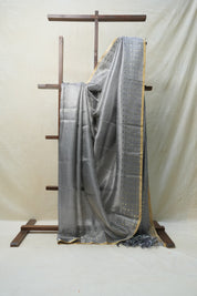 Grey Tissue Tussar Silk Saree - SRGTTSS398