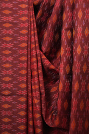 Maroon Raw Silk Ikat Saree - SRMRSIS1088