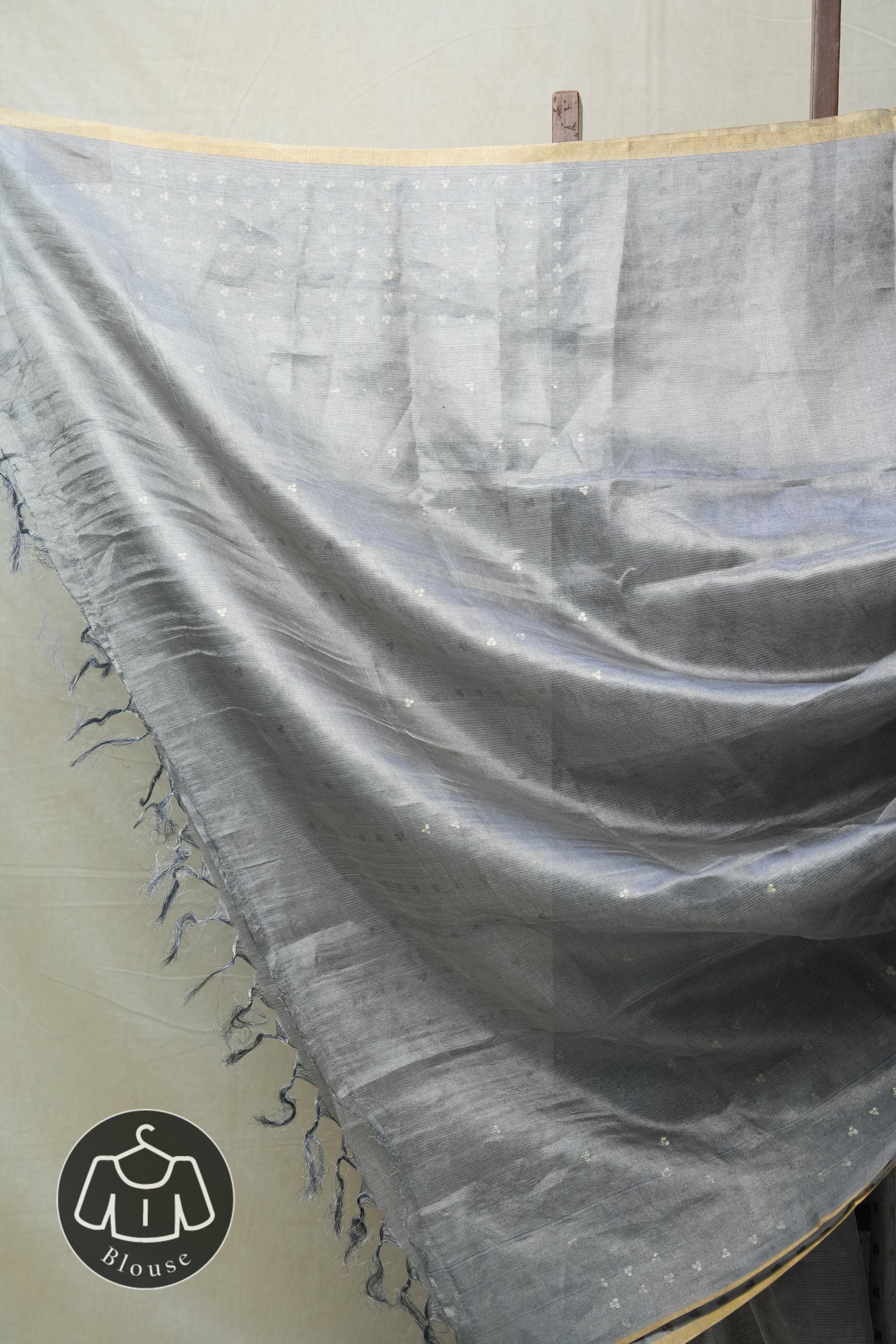 Grey Tissue Tussar Silk Saree - SRGTTSS398