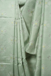 Mint Bengal Cotton Silk Jamdani Saree - SRMBCSJS06