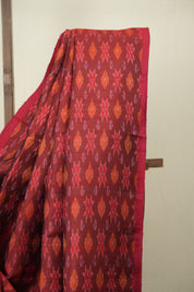 Maroon Raw Silk Ikat Saree - SRMRSIS1088