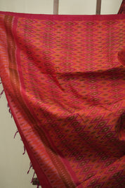 Maroon Raw Silk Ikat Saree - SRMRSIS1088