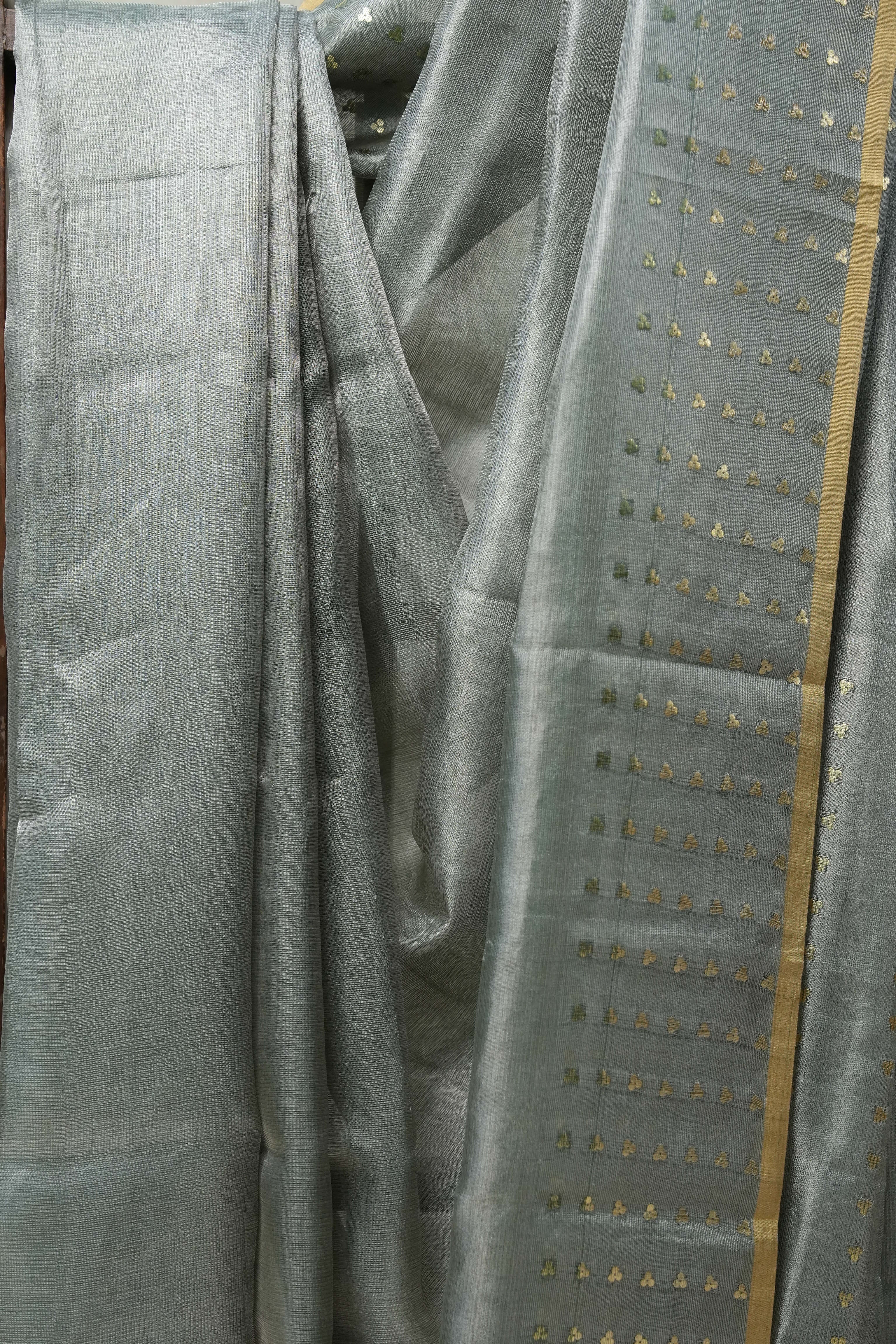 Green Tissue Tussar Silk Saree - SRGTTSS408