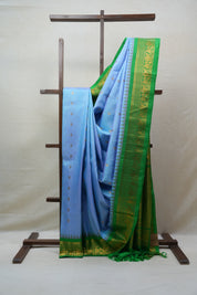 Sky Blue Gadwal Silk Saree - SRSBGSS490