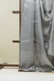 Grey Tissue Tussar Silk Saree - SRGTTSS406