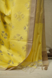 Yellow Bengal Cotton Silk Jamdani Saree - SRYBCSJS03